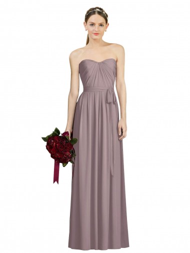 Sleeveless Dusty Rose Sweetheart Soft Chiffon A-Line Bridesmaid Dress Brisbane