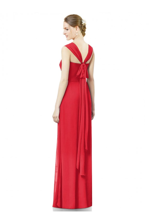 Cap Sleeves Red Sweetheart Soft Chiffon A-Line Formal Dress / Bridesmaid Dress Brisbane