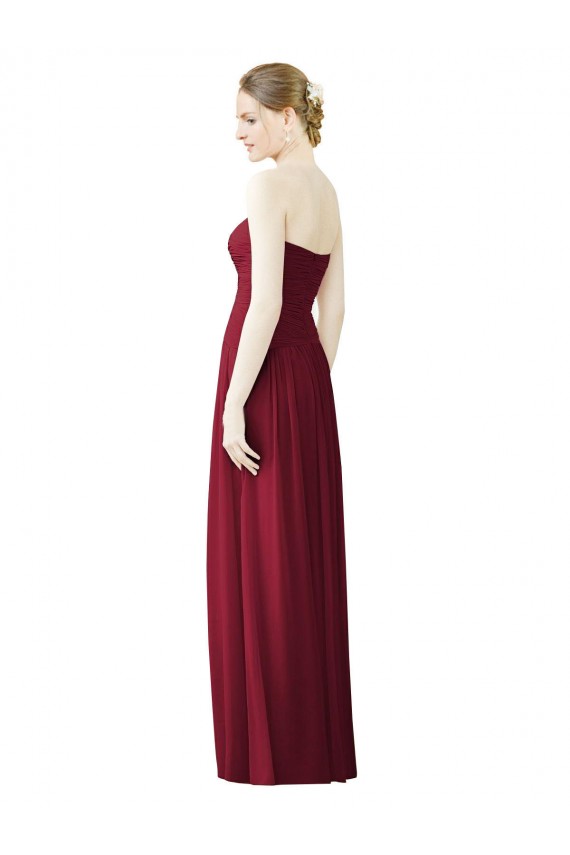 Sleeveless Burgundy Sweetheart Soft Chiffon A-Line Evening Dress / Bridesmaid Dress Brisbane