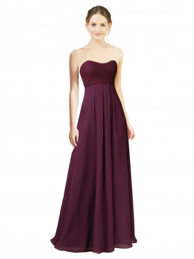 Sleeveless Grape Sweetheart Chiffon A-Line Bridesmaid Dress Brisbane