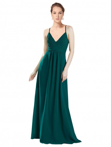 Sleeveless V-Neck Keyhole Back Chiffon A-Line Bridesmaid Dress / Evening Dress Brisbane