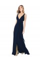 Sleeveless Dark Navy V-Neck Chiffon A-Line Bridesmaid Dress / Evening Dress Brisbane