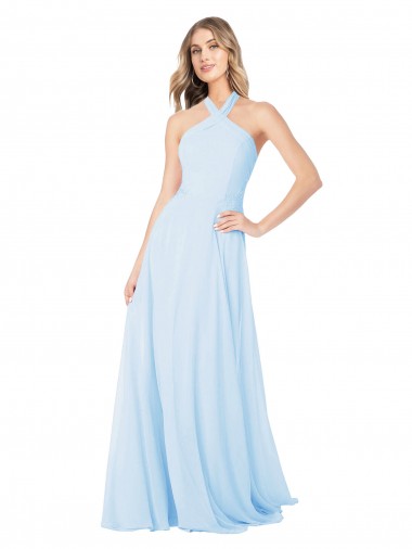 Sleeveless Halter Neck Chiffon A-Line Bridesmaid Dress / Evening Gowns Brisbane