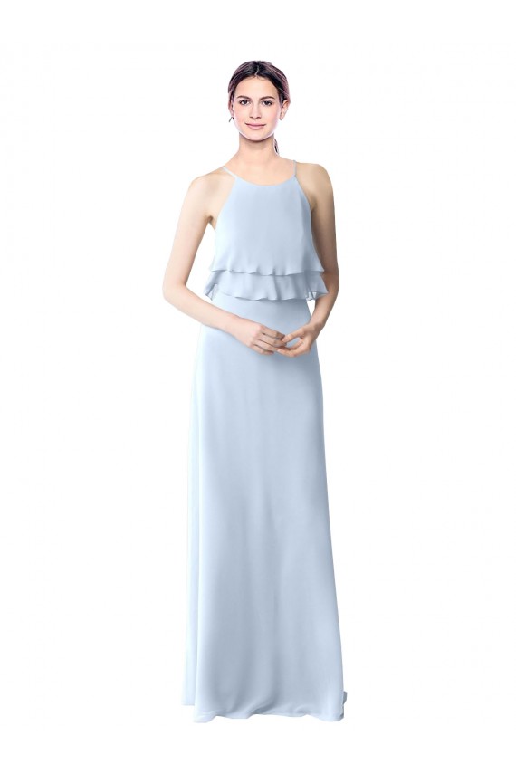 Sleeveless Halter Neck Soft Chiffon A-Line Bridesmaid Dresses Brisbane