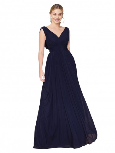 Sleeveless V-Neck Soft Chiffon A-Line Formal Evening Gown / Prom Dress / Bridesmaid Dress Brisbane