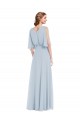 Half Sleeves V-Neck Soft Chiffon A-Line Evening Gown / Bridesmaid Dress Brisbane