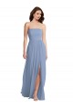 Sleeveless Strapless Soft Chiffon A-Line Semi Formal Evening Dress / Bridesmaid Dress Brisbane