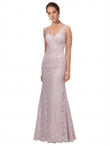 Sleeveless V-Neck V-Back Lace Mermaid Formal Dress / Bridesmaid Dress Brisbane