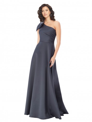 Sleeveless One Shoulder Satin A-Line Formal Evening Gown / Prom Dress / Bridesmaid Dress Brisbane