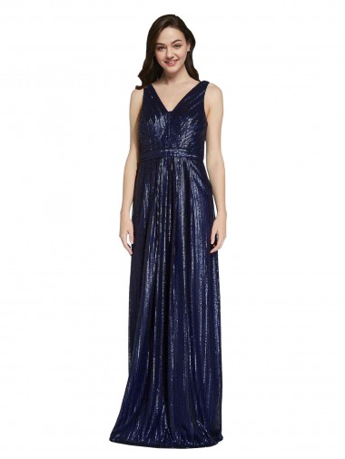 Sleeveless V-Neck V-Back Sequin Sheath Formal Evening Gown / Prom Dress / Bridesmaid Dress Brisbane