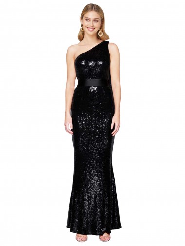 Sleeveless One Shoulder Sequin Mermaid Formal Evening Gown / Prom Dress / Bridesmaid Dress Brisbane