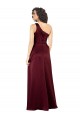 Sleeveless Burgundy One Shoulder Silk like Satin A-Line Formal Evening Gown / Prom Dress / Bridesmaid Dress Brisbane