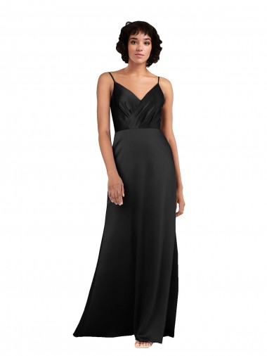 Sleeveless V-Neck Silk like Satin Column Formal Evening Gown / Prom Dress / Bridesmaid Dress Brisbane