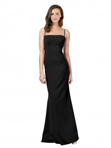 Sleeveless Spaghetti Straps Open Back Stretch Crepe Sheath Formal Evening Gown / Prom Dress / Bridesmaid Dress Brisbane