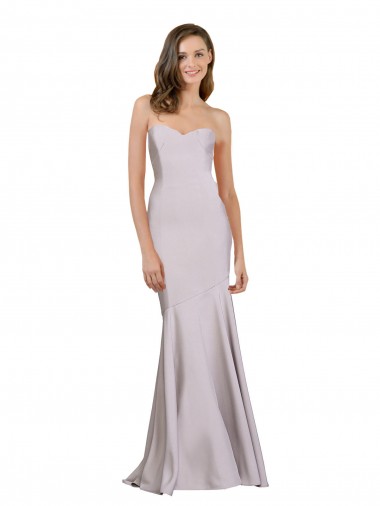 Sleeveless Arctic Lilac Strapless Stretch Crepe Mermaid Prom Dress / Bridesmaid Dress Brisbane