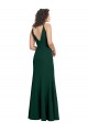 Sleeveless Midnight Green V-Neck V-Back Stretch Crepe A-Line Formal Dress / Bridesmaid Dress Brisbane