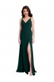 Sleeveless Midnight Green V-Neck V-Back Stretch Crepe A-Line Formal Evening Gown / Prom Dress / Bridesmaid Dress Brisbane