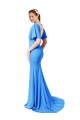 Short Sleeves V-Neck V-Back Stretch Crepe Mermaid, Sheath Prom Dress / Bridesmaid Dress Brisbane