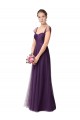 Cap Sleeves Plum Purple Sweetheart Tulle A-Line Bridesmaid Dress Brisbane